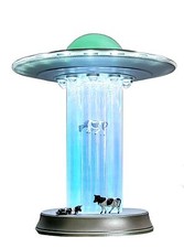 Listing image for UFO Model Cow Abduction Alien Decoration Area 51 UFO Lamp Spacecraft Space Lo...